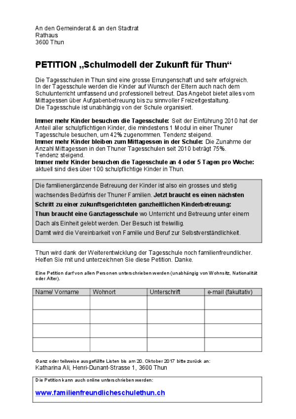 Petition als PDF